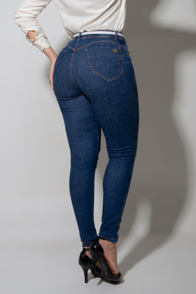 Calça Ultra Modeladora Skinny Cós Alto Com Cinto CH114
