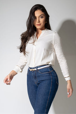 Calça Ultra Modeladora Skinny Cós Alto Com Cinto CH114